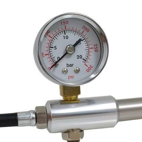 GIYO GS-01 Bike Fork Shock Micro Adjust Button Pump with Gauge, Max 300 psi, ST1410