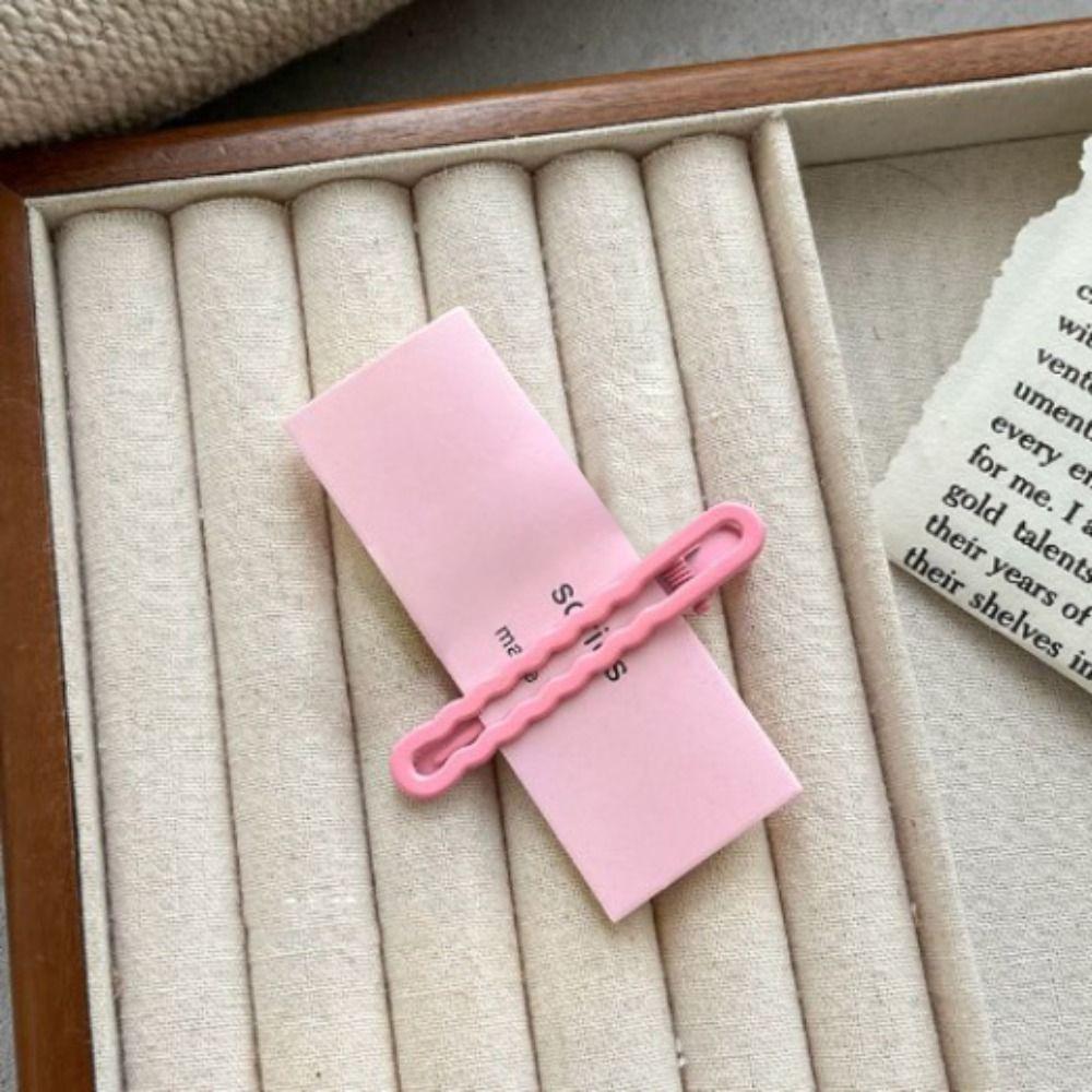 Alloy Candy-colored Cute Hairpin Solid Color Hair Accessories Decorate Hairpin with Wavy Side