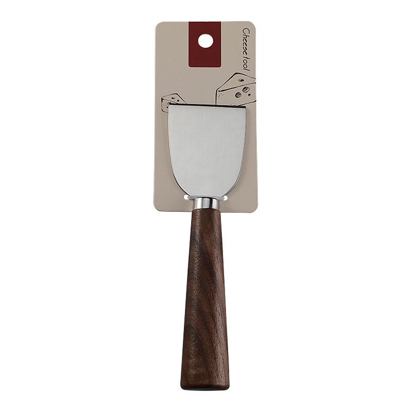 Walnut Handle Stainless Steel Cheese Knife, Fork, and Butter Spreader Set