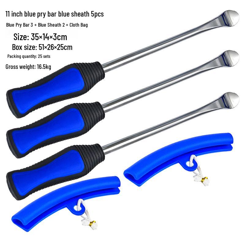 Motorcycle Tire Repair Pry Bar Set with Rim Protectors