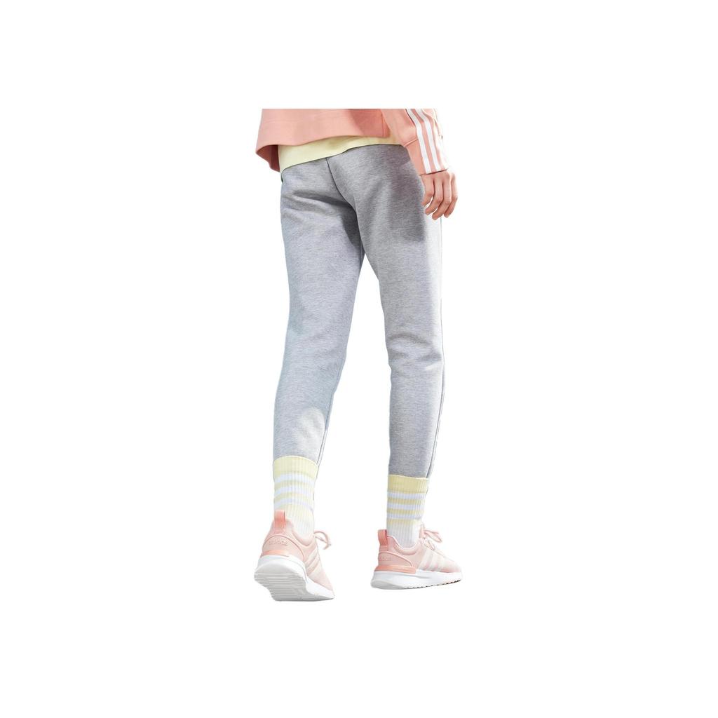 adidas Gestrickte Jogginghose mit Logo-Print, Damen, Elastischer Bund, Kordelzug, Lässig, Grau, Unterteil DP5173