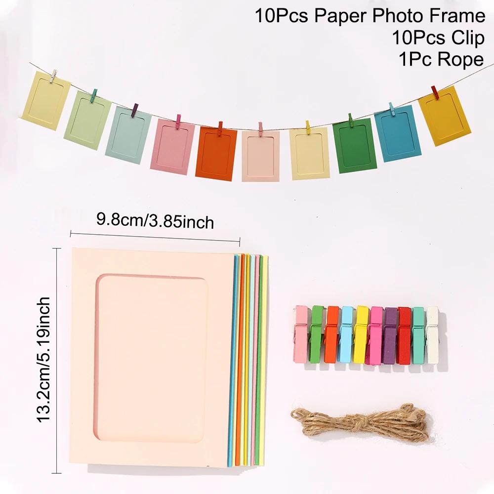 Photo Frame Clip Photo Wall Happy Birthday Banner Wedding Anniversary Decor Baby Shower 1st Birthday Picture Frame Garland