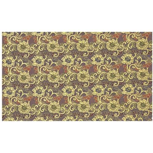 Fire-resistant Felt Mat for Buddhist Altars (Tang Flower Pattern, White-brown, with Border, Special Product B, 105 X 50 Cm)