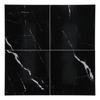 4Pcs Black (Dark Coffee) Self Adhesive Floor Decals Marble Tile Stickers  for Stairs