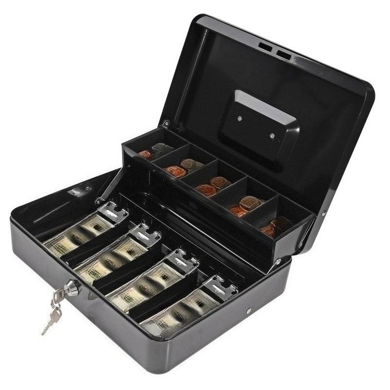 Small Lockable Cash Anti-theft Box with Key & Coin Tray - Ideal for Petty Cash, Coins and Notes saving box piggy bank for adults