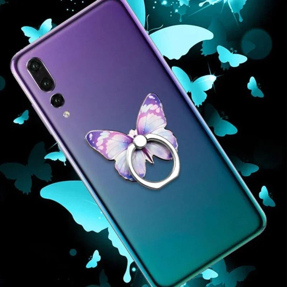 Luxury Cartoon Butterfly Phone Finger Ring Holder, Universal Mobile Phone Stand & Smartphone Accessory for IPhone 17/16/15