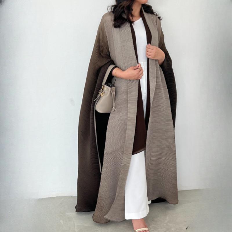 

Мятая женская ветровка куртка с рукавом «летучая мышь» шарф воротник, градиентный длинный халат модные ретро пальто и куртки для женщин one size кофейный