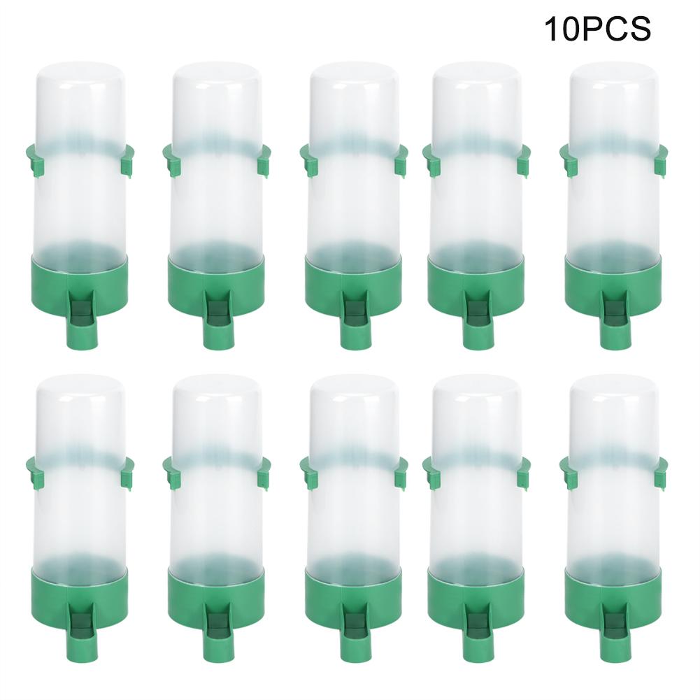 10pcs Round Plastic Birds Farm Livestock Automatic Feeding Drinking Water Bottle Container