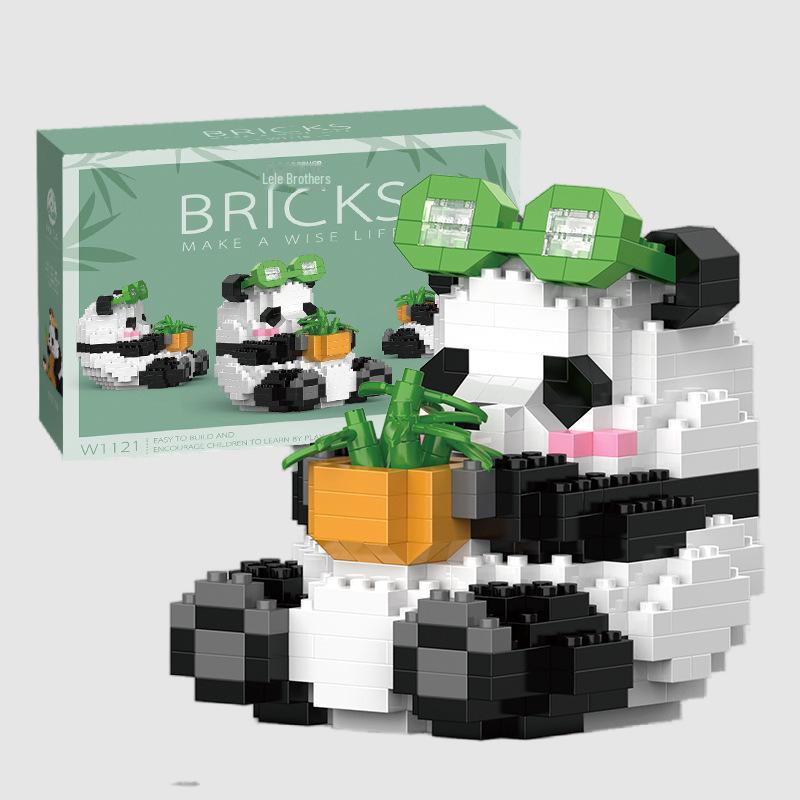 Stavebnice Huahua Chinese Panda - Kompatibilní s Legem, sestavou malých puzzle, dekorativními hračkami