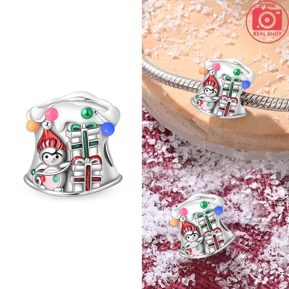 Original Snowman Blue Snowflake Red Gift Christmas Tree Roller Skates Charms Beads Fit Braceletcopper Women Diy Accessory