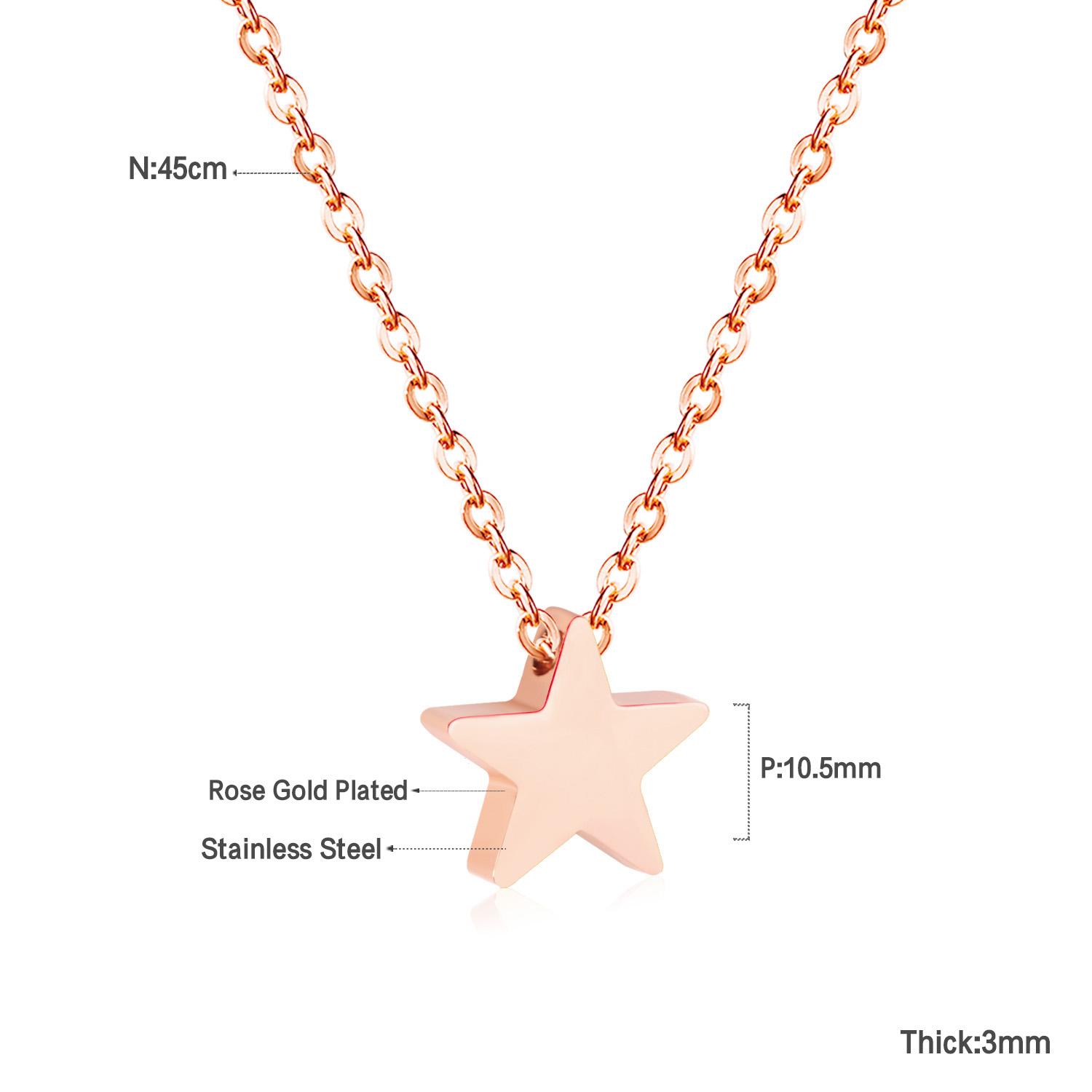 

LUXUKISSKIDS Fashion Classic Small Star Pendant Necklace Smooth Mental Tiny Stars Clavicle Choker for Girls/Woman Steel Jewelry