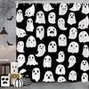 Halloween Shower Curtain Skulls Bats Blood Handprints Horror Ambience Holiday Gift Polyester Fabric Bath Curtains Bathroom Decor