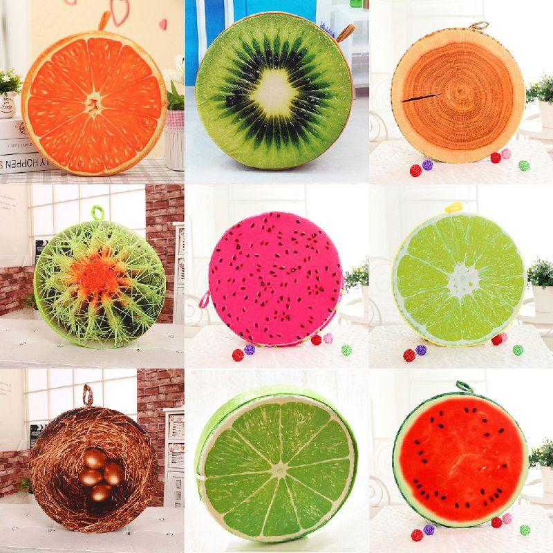 Adorable 16" Round Fruit Sofa Throw Pillow For Living Room Or Bedroom