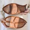 Wooden Leaf Shaped Fish Shaped Nut Tray Divided Plate Fruit Bread Pastry Tray Japanese Tableware