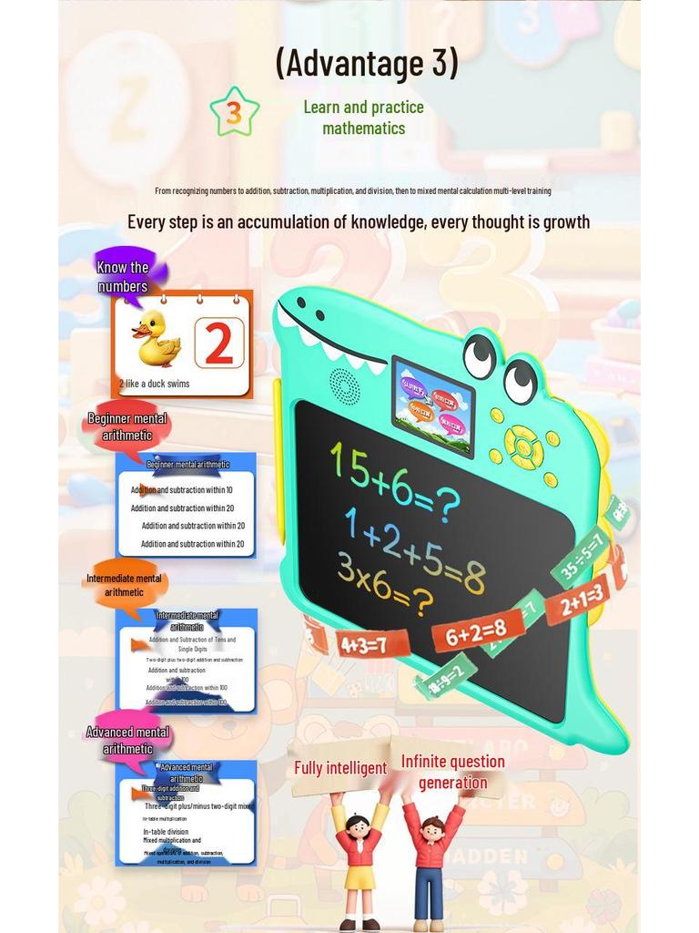 Smart Kids' LCD Writing Tablet: Pinyin & English Literacy Drawing Board for Early Learning