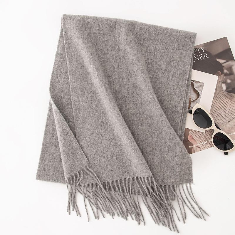 Wool Cashmere Scarf Women's Atmosphere Solid Color New Winter Warm and Versatile Men's Student Scarf