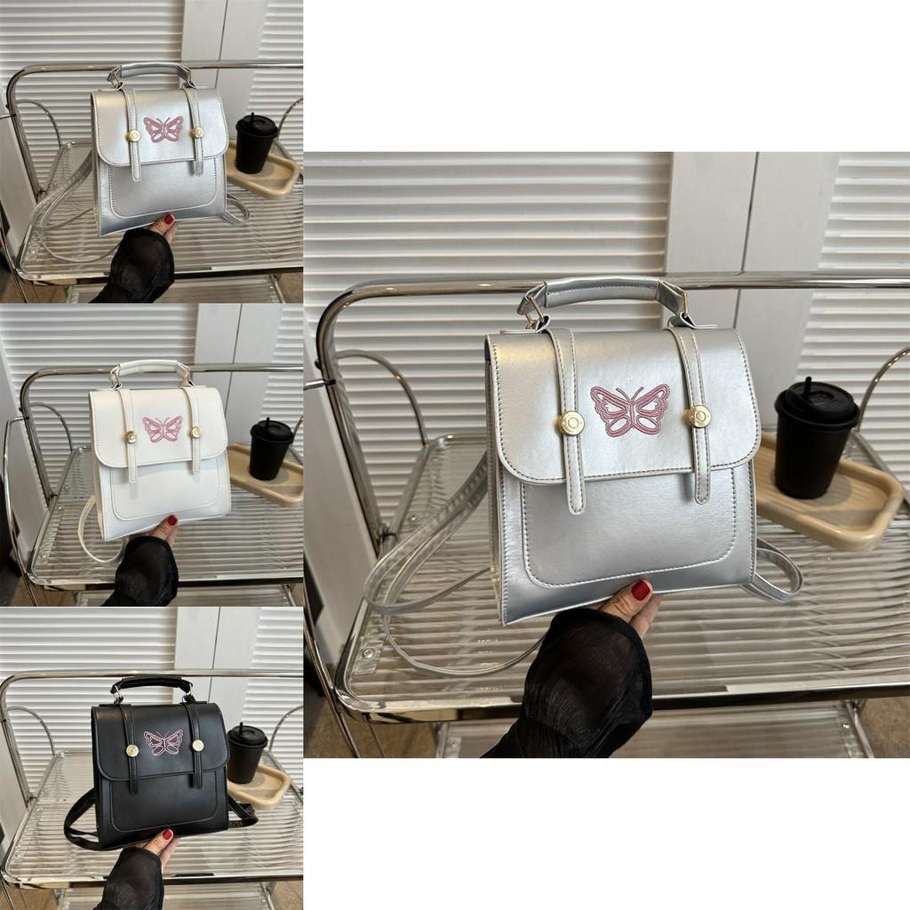 Chic Retro Black And White Pu Shoulder Backpack Ideal For Everyday Casual Use