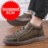 Fashion Men Sneakers Elevator Shoes Hidden Heels Leather Board Shoes Heightening 6CM Increase Casual Sports Height Shoes Big Size 36-46