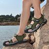 Sommer Herren Leder Strandsandalen Hohle Zehenkappe Outdoor Sportschuhe Handgefertigte Mesh Schuhe