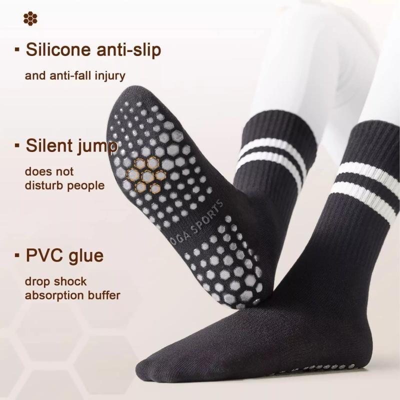 Pilates Barre Anti-Skid Grips Cushioned Sock Yoga Socks Non Slip Dance