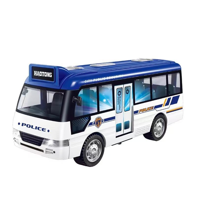 School Bus Toys Cars Die Cast Plastic Little Cars City Bus With Sound And Light Up Friction Powered Cars Play Toys Gift For Kids