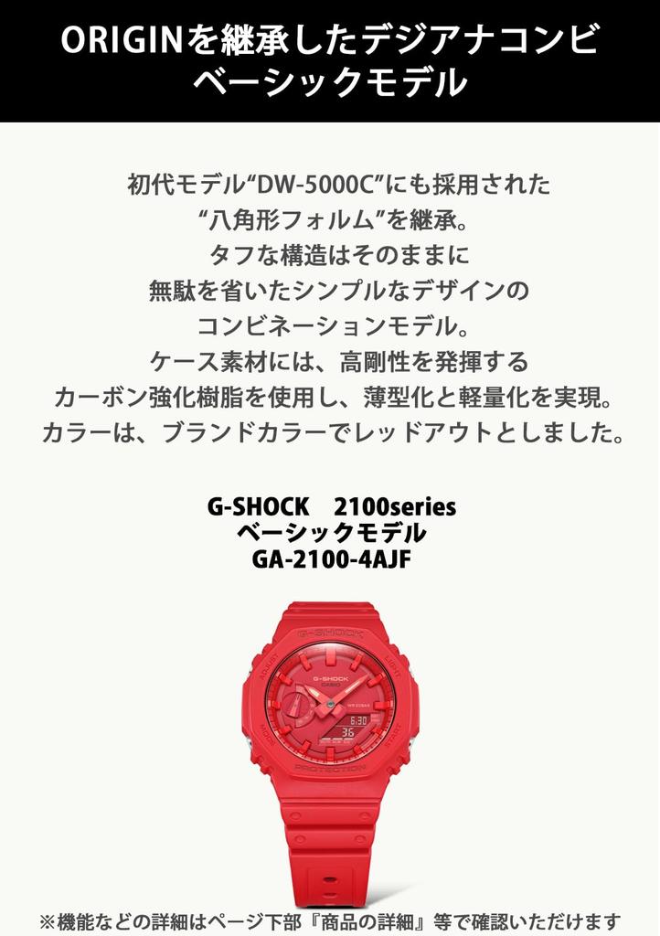 CASIO G-SHOCK GA-2100-4AJF Men's Watch Carbon Core Guard Red Japan Domestic Genuine