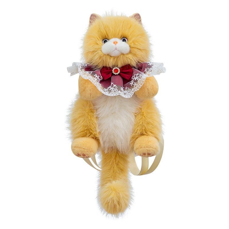 1Pcs Women Bow Cat Plush Bags Cute Realistic Ragdoll Backpacks Small Capacity Daypacks Lolita Personalized Gifts For Girls