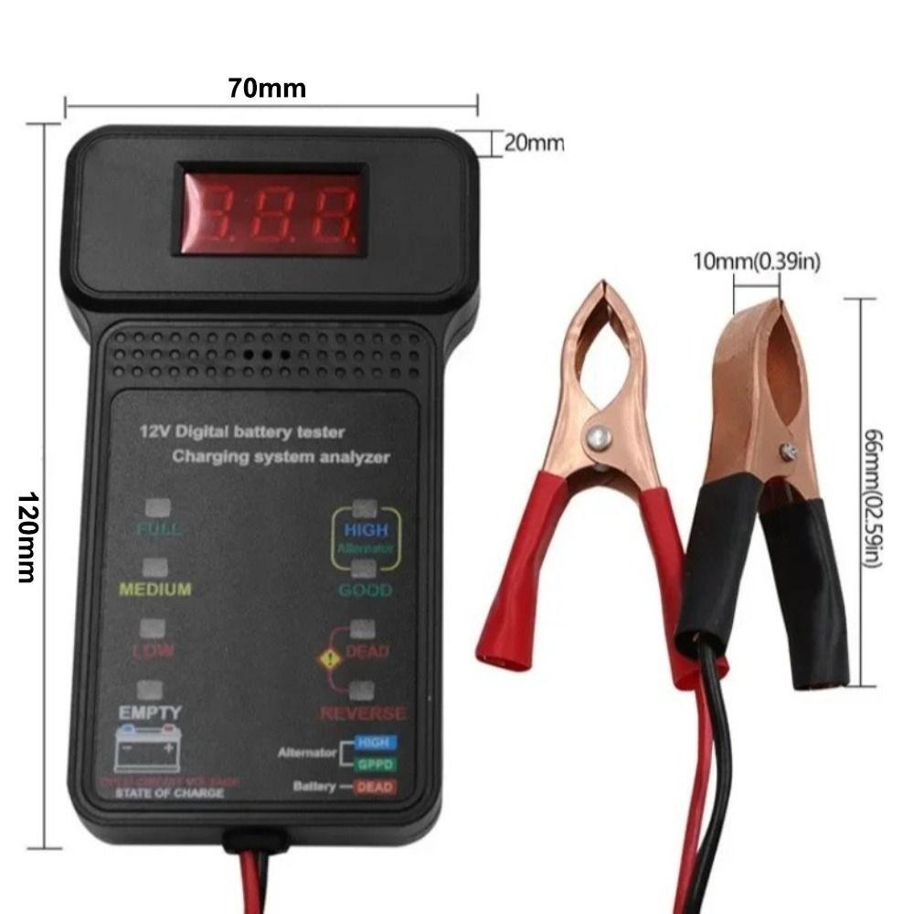 with Alligator Clips 12V Digital Battery Tester Automotive Cranking System Tester  Electrician Tool