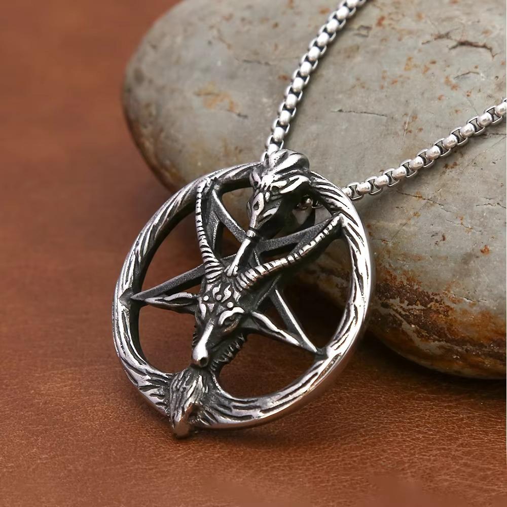 Accessories Retro Domineering Animal Sheep Stainless Steel Pendant Necklace Men's Personality Punk Sheep Head Pendant