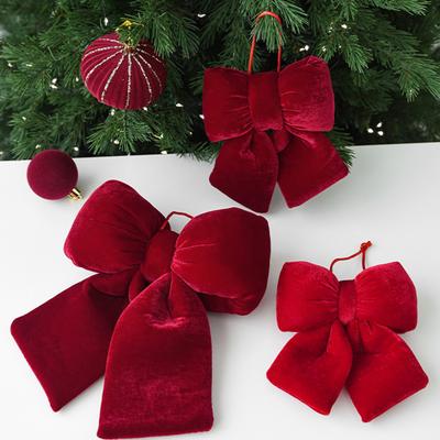 3pcs Christmas Bows Tie Decorations Red Large Bowknot Xmas Tree Wreath Hanging Ornaments DIY Home New Year Party Decor Supplies