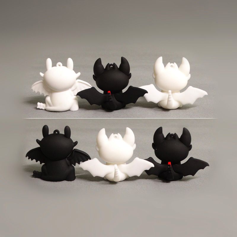 Dragon Taming Master Anime Cartoon Dragon Taming Night Shadow Light White Shadow Toothless Boy Small Ornament Doll Handmade