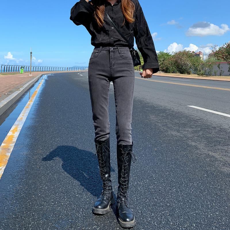 Plus Size High-Waisted Skinny Jeans for Women - 2021 Spring/Autumn Slim Fit Stretch Pencil Pants