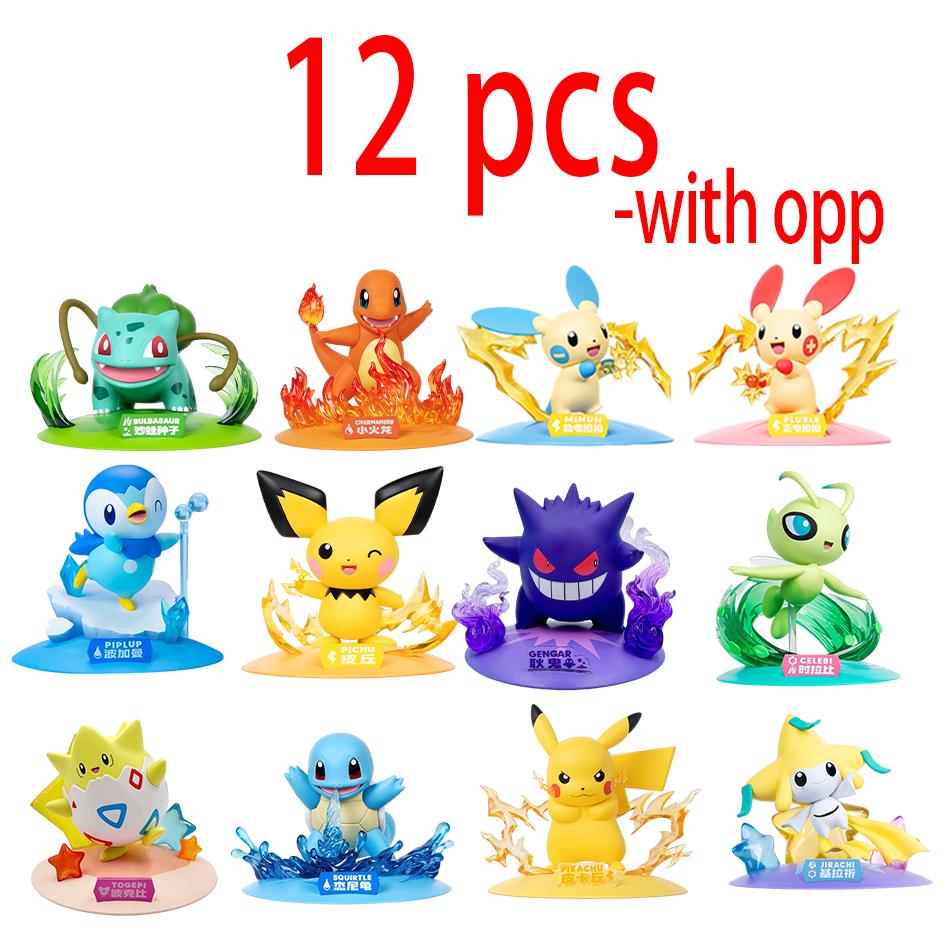 12Patterns Pok  mon Action Dolls Pikachu Blind Box Anime Models Desktop Decorations Pok  mon Toys Children's Birthday Gifts