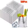 50Pcs/Pack Ice Cold Warm Aluminum Foil Bag Food Thermal Drink Storage Insulation Bag Delivery Carrier with Closure Cooler Bag