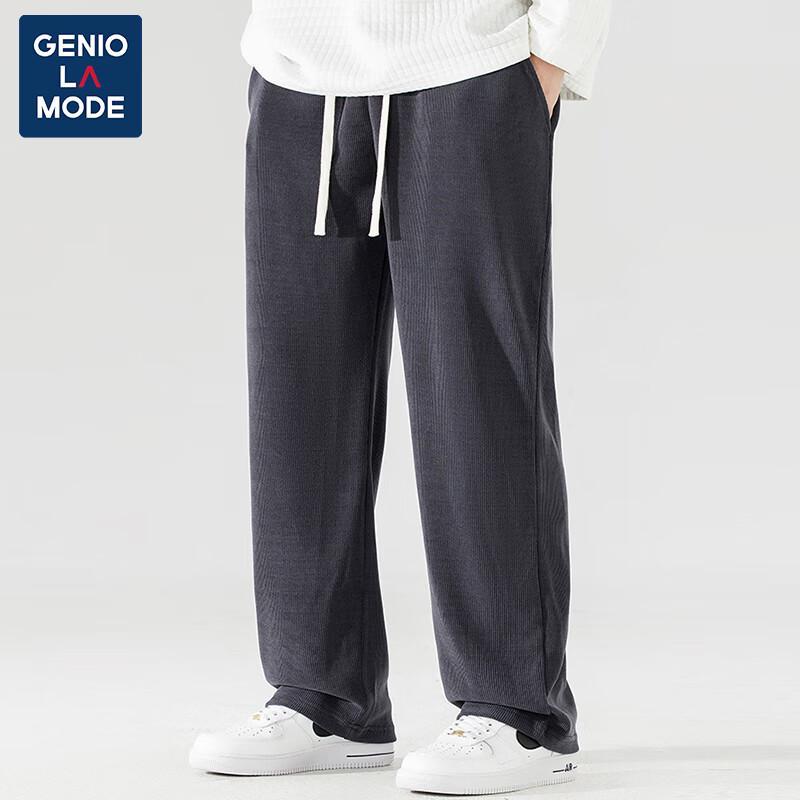 GENIOLAMODE Men's Fleece-Lined Corduroy Straight-Leg Casual Pants