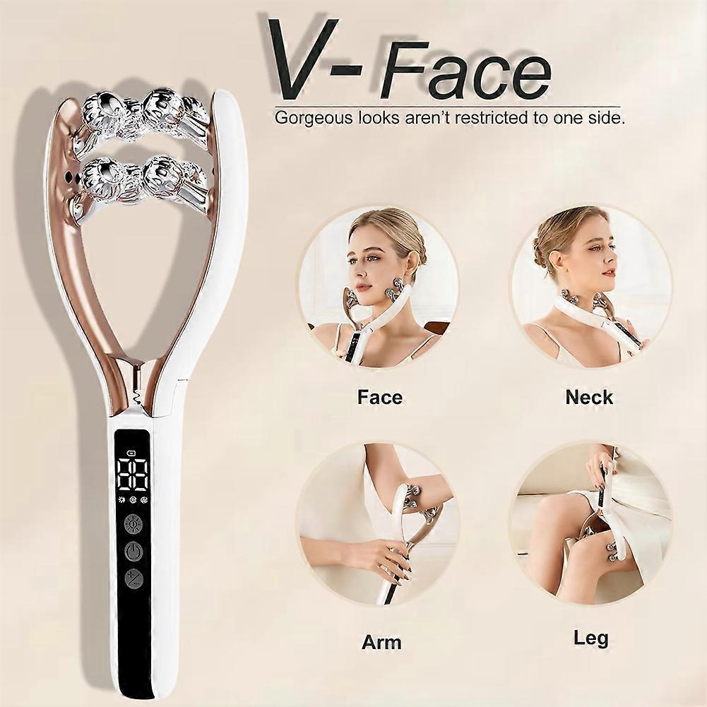 Facial Massager with 3D Roller,Lymphatic Drainage Tool for Face,Leg and Neck Massage - Lymphatic Contour Face Brush Lift