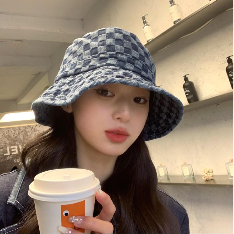 Fit Denim Comfort Fisherman Hat For Women Plaid Pattern And Material Breathable