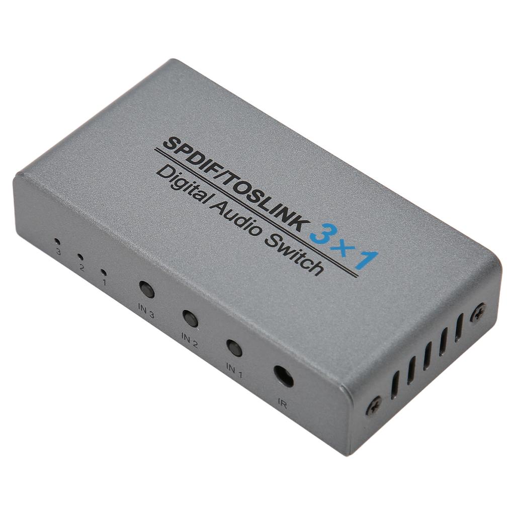 SPDIF für Toslink Digital Optischer Sound Switch 3 in 1 Out Digitaler Sound Switch mit Fernbedienung f