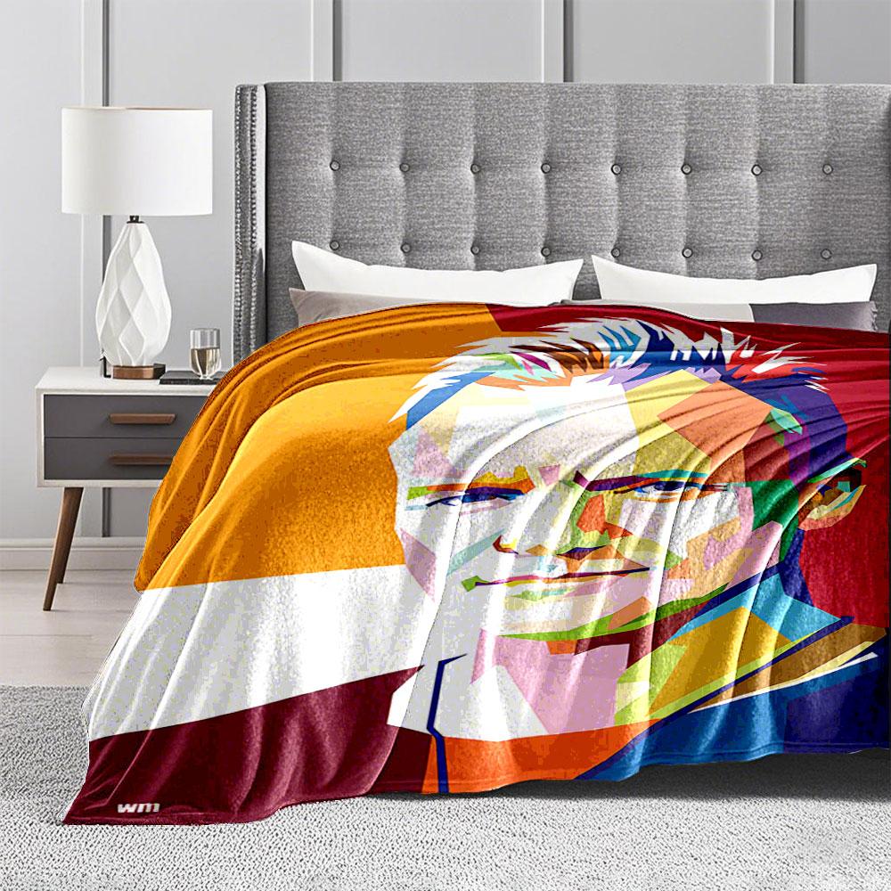 Colorful Geometric Portrait for All Seasons Blanket Lunch Break Throw Gift