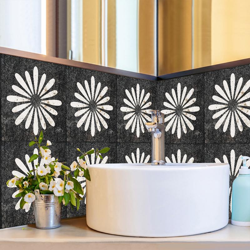10PCS Peel and Stick Wall Decals for Home Decor Retro Floral Self-Adhesive Wall Sticker