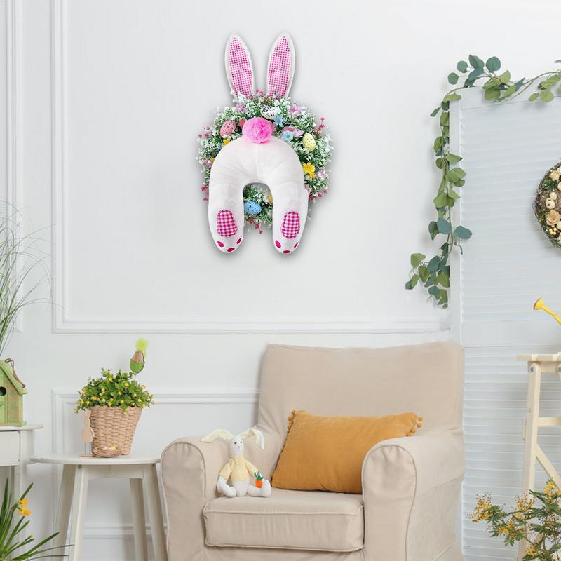 2025New Easter Bunny Butt Wreath Kit Wall Oranments Happy Easter Rabbit Home Party Creative Garland Cartoon Bunny Butt Attachmen