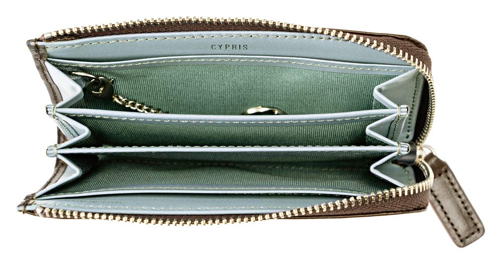Cypris Pocket Compact Bridle Leather Smart Day Gift for Chocolate x Light 1634 Wallet-BR All-in Wallet, Wallet, Father's Men, Boyfriend, Blue,