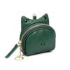 Portable Brand Genuine Leather Frog Shape Coin Pouch, Mini Zipper Key Holder Wallet with Detachable Key Ring for Pocket & Bag