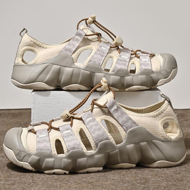 Fashion Men's Closed-Toe Beach Sandals Couple Shoes Size 36-46 Breathable EVA Sole Water Sports Shoes Anti-Slip Outdoor Hiking Sandals