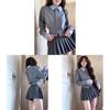 French Sweet Style Girl Long Sleeve Top And Short Skirt Set For Fall Fashion