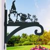 Heavy Duty Iron Hanging Plant & Clothes Hooks with Decorative Gnome Silhouette for Indoor & Outdoor Use