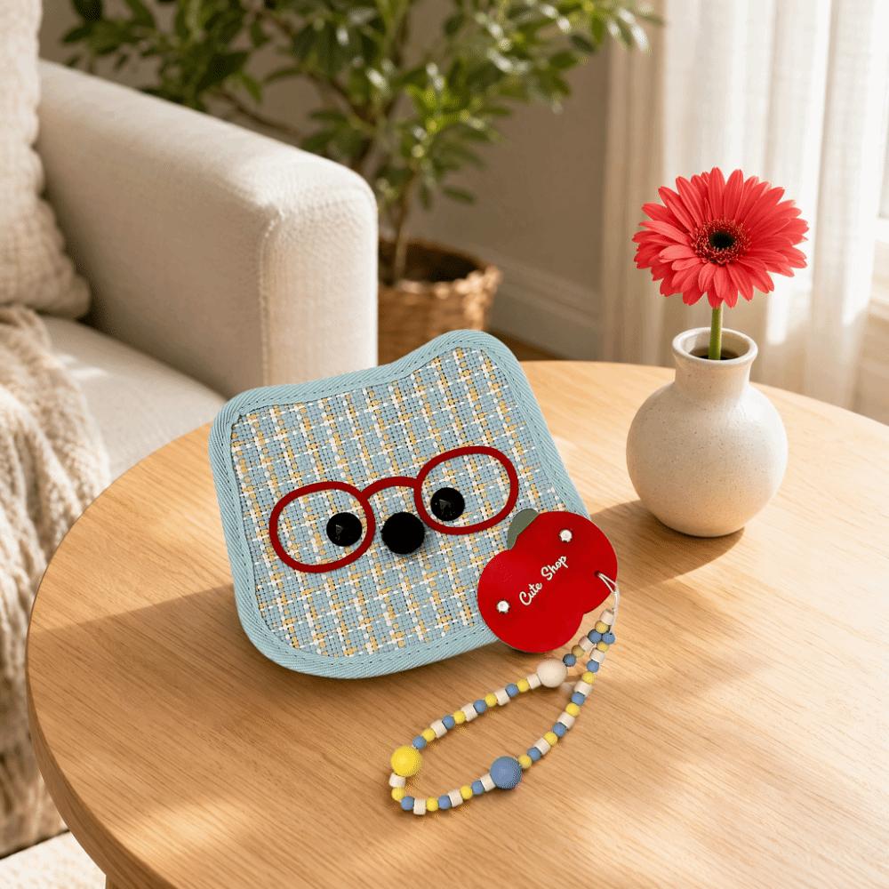 Cartoon Animal Animal Shaped Palm Fan Cattail Woven Handheld Fan Cattail Hand Fan  Photo Prop