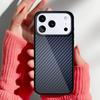 Carbon Fibre Effect Pattern Phone Case for iPhone 17 16 15 14 13 Pro Max Back Cover for 12 11 Pro Coque