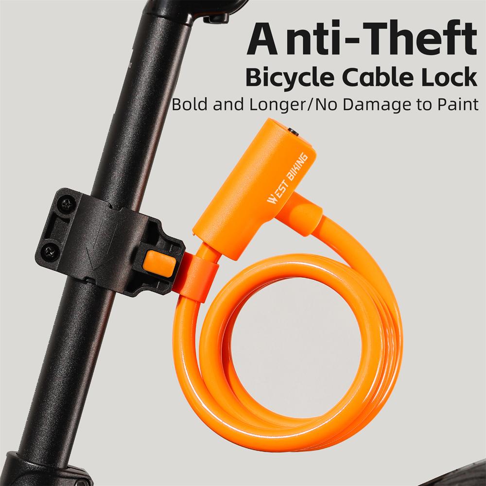Portable Bicycle Safety Lock Steel Cable Lock AntiTheft Elasticity Lock Road Bike Steel Wire Lock