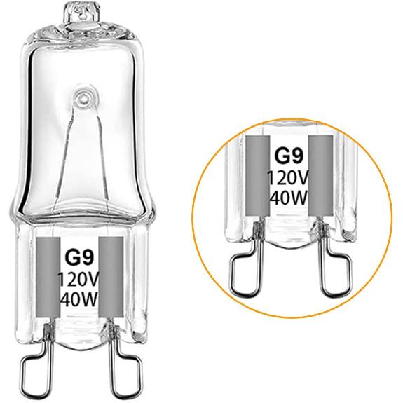 SDTC Tech 6 Pack Halogen Light Bulb for Whirlpool Microwave Oven, G9 120V 40W W10709921 Microwave Light Bulbs Compatible with Whirlpool KitchenAid